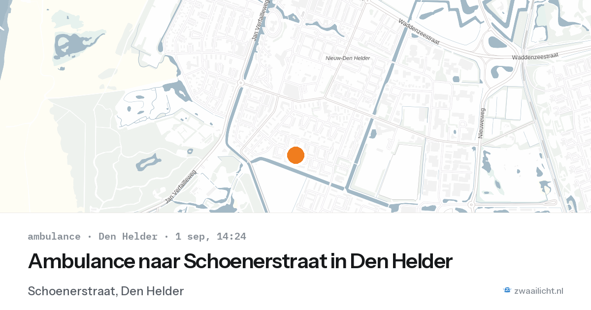 Ambulance naar Schoenerstraat in Den Helder — 1 sep 2026