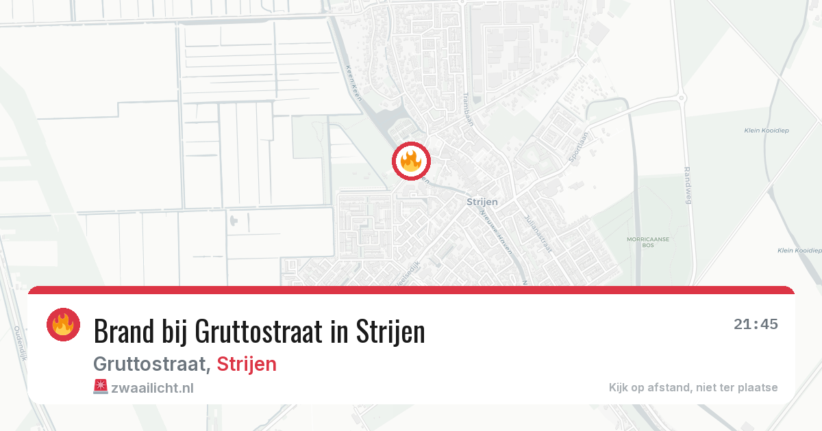 Brand bij Gruttostraat in Strijen — 5 aug 2026