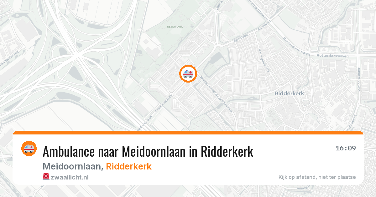 Ambulance naar Meidoornlaan in Ridderkerk — 13 jul 2026