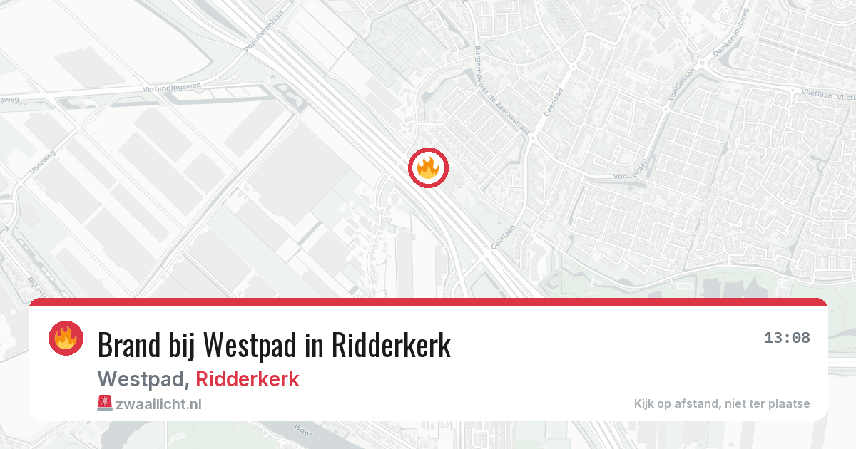 Brand bij Westpad in Ridderkerk — 22 jun 2026