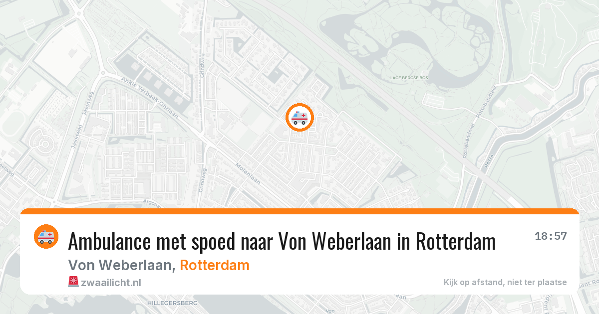Ambulance met spoed naar Von Weberlaan in Rotterdam — 23 jun 2026