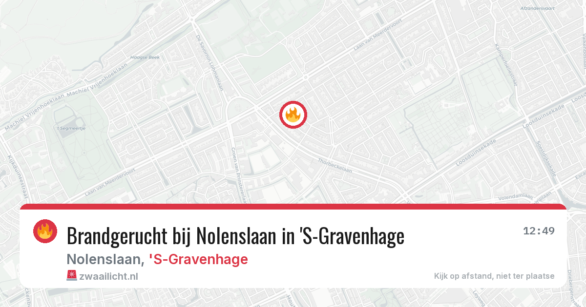 Brandgerucht bij Nolenslaan in 'S-Gravenhage — 9 aug 2026