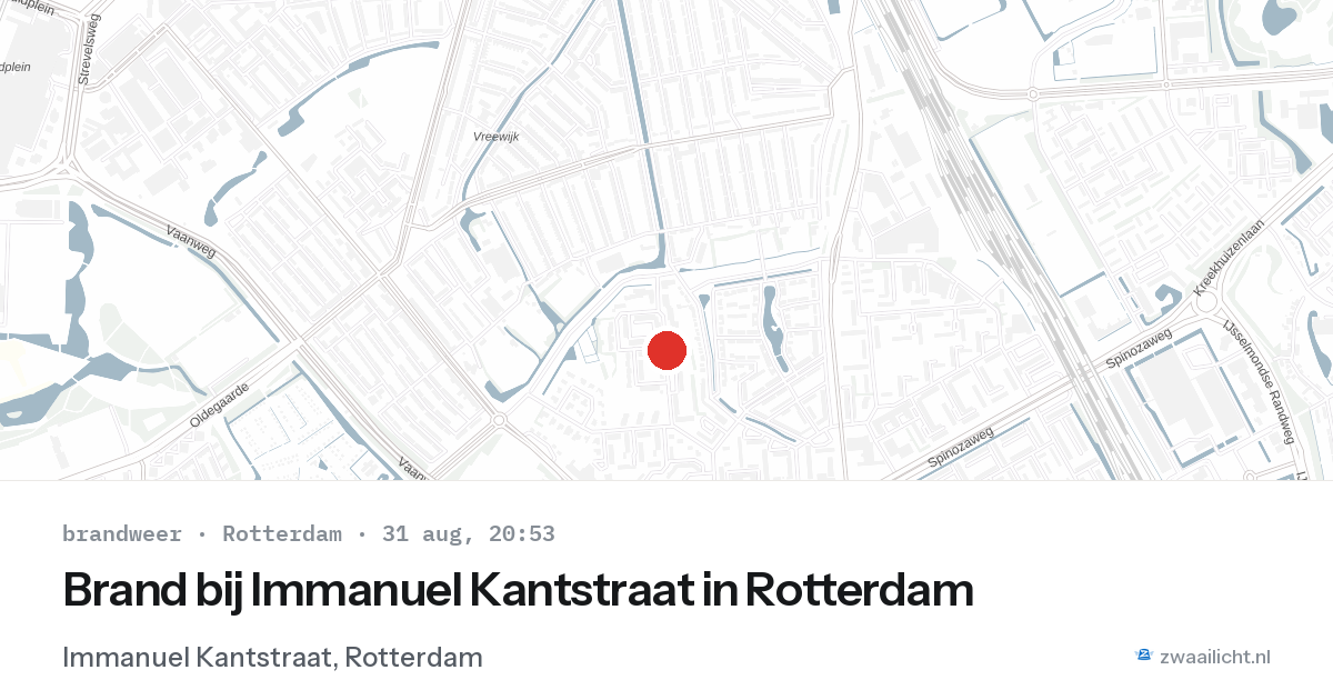 Brand bij Immanuel Kantstraat in Rotterdam — 31 aug 2026