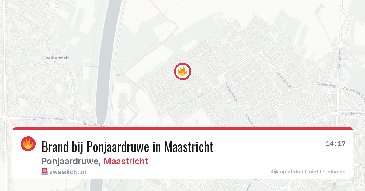 Brand bij Ponjaardruwe in Maastricht — 28 mei 2026