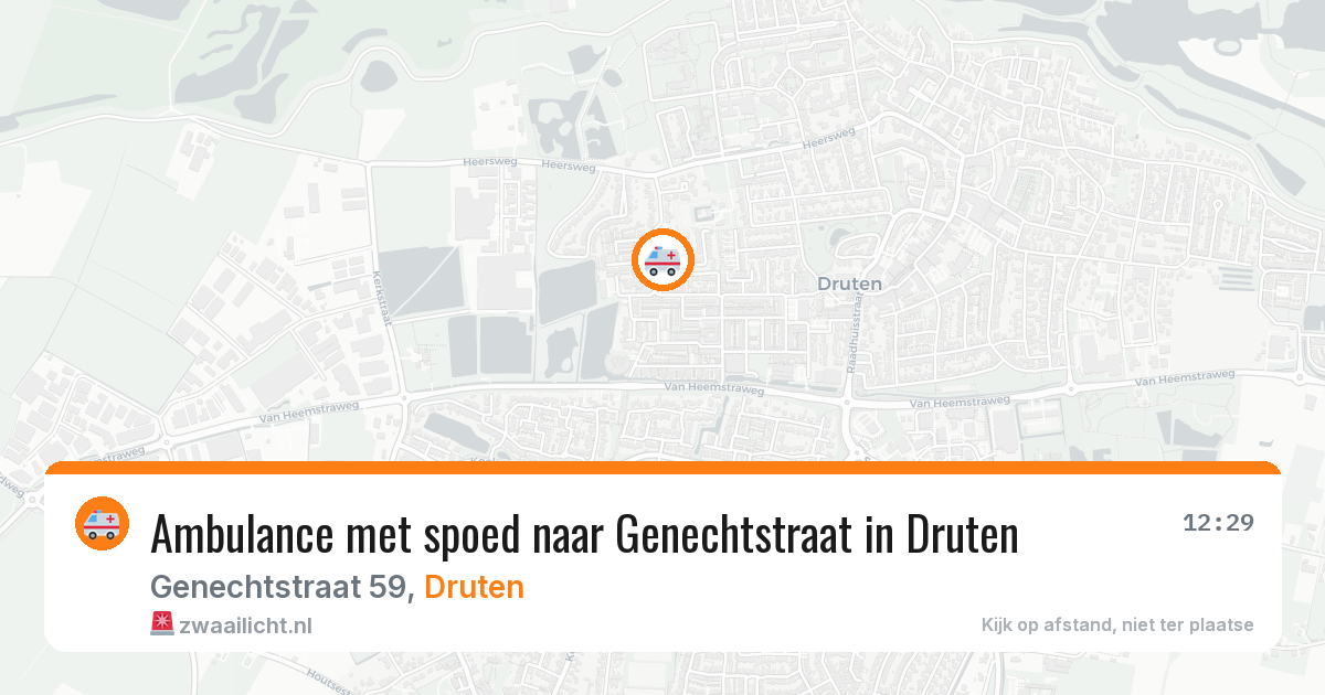 Ambulance met spoed naar Genechtstraat in Druten — 22 mrt 2026