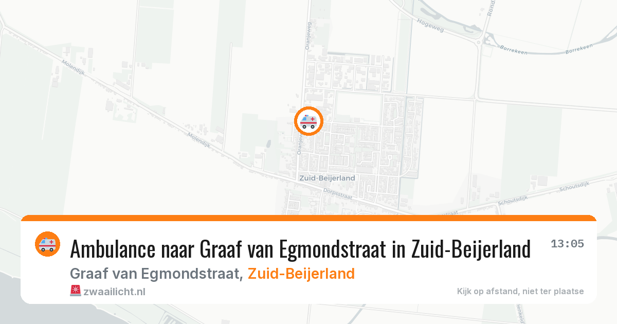 Ambulance naar Graaf van Egmondstraat in Zuid-Beijerland — 30 jul 2026