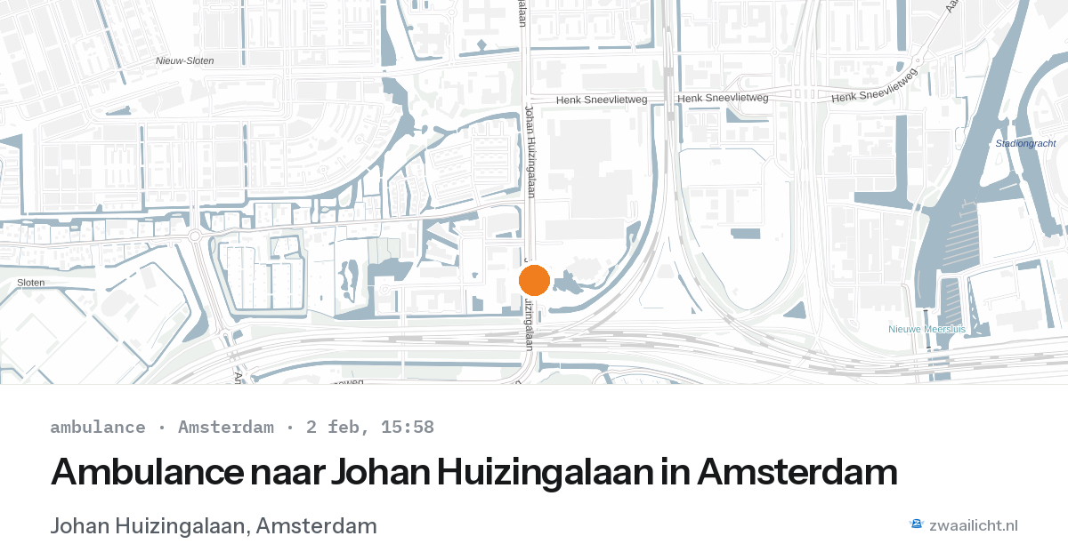 Ambulance naar Johan Huizingalaan in Amsterdam — 2 feb 2026