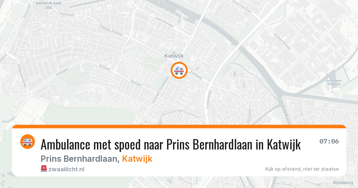 Ambulance met spoed naar Prins Bernhardlaan in Katwijk — 6 aug 2026