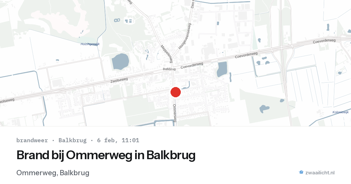 Brand bij Ommerweg in Balkbrug — 6 feb 2026
