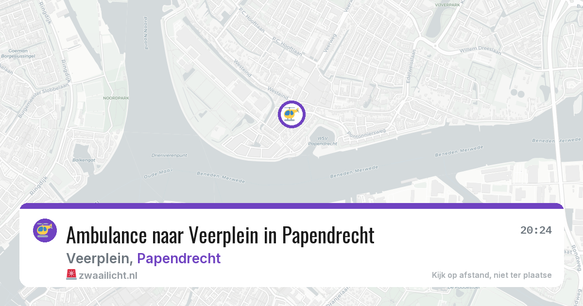 Ambulance naar Veerplein in Papendrecht — 20 jun 2026