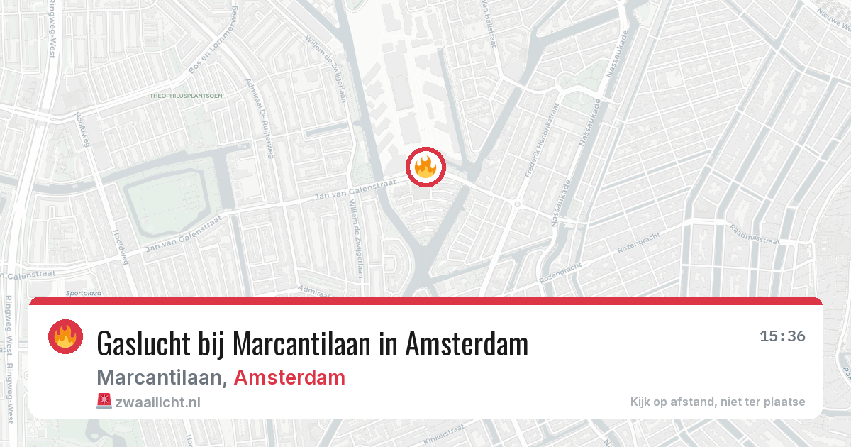 Gaslucht bij Marcantilaan in Amsterdam — 26 jun 2026