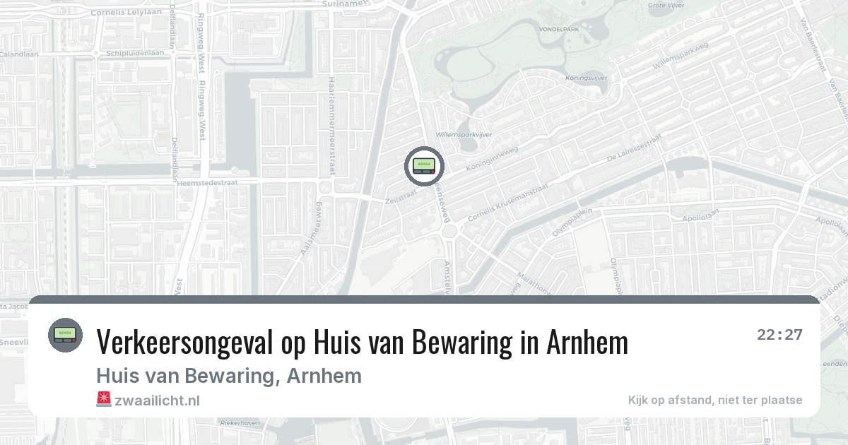 Verkeersongeval op Huis van Bewaring in Arnhem — 5 jun 2026