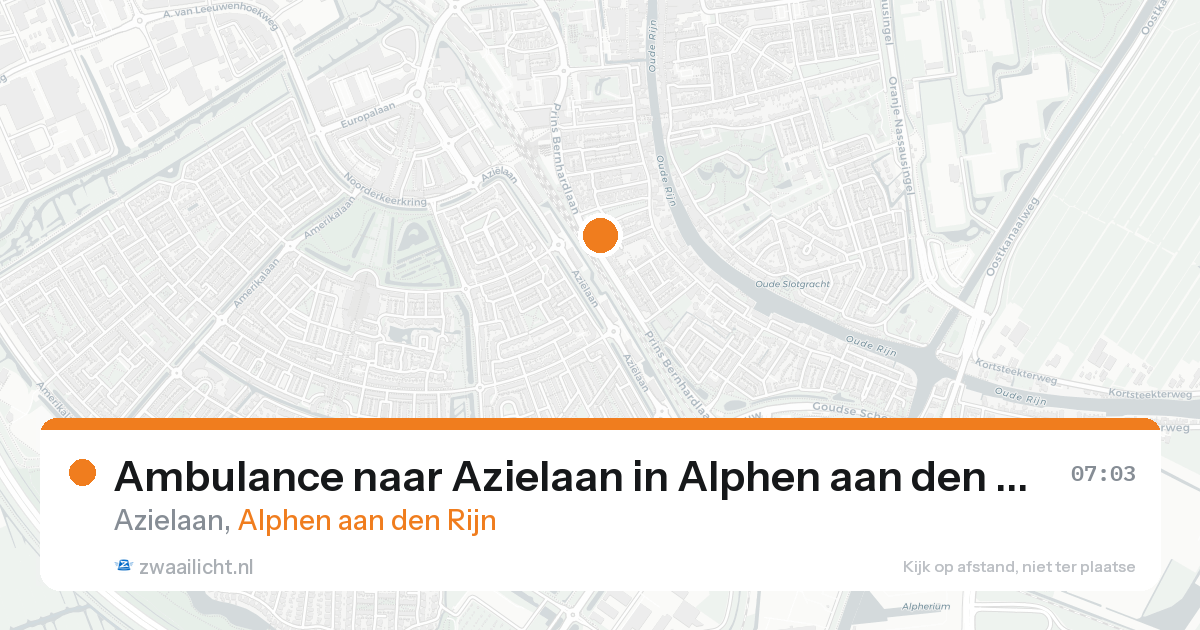 Ambulance naar Azielaan in Alphen aan den Rijn — 26 aug 2026