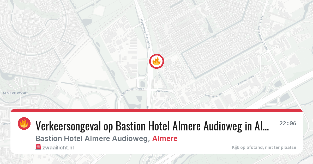 Verkeersongeval op Bastion Hotel Almere Audioweg in Almere — 6 feb 2026