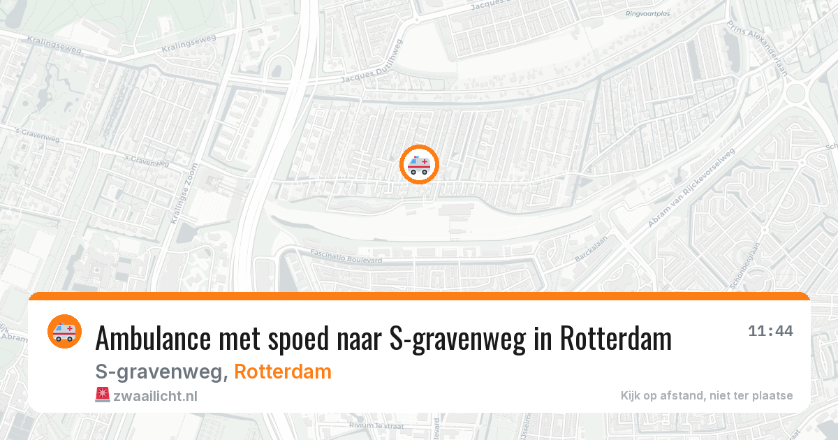 Ambulance met spoed naar S-gravenweg in Rotterdam — 25 mei 2026