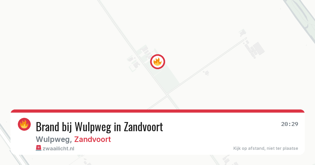 Brand bij Wulpweg in Zandvoort — 13 aug 2026