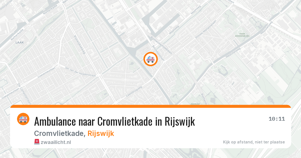 Ambulance naar Cromvlietkade in Rijswijk — 2 jun 2026