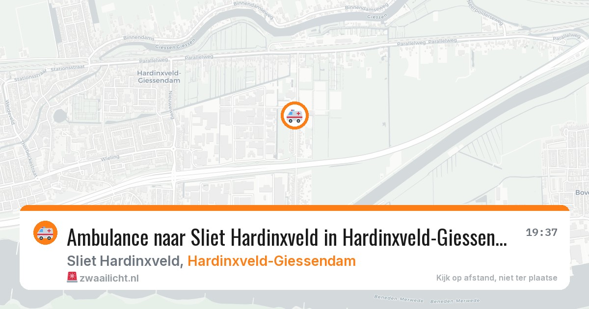 Ambulance naar Sliet Hardinxveld in Hardinxveld-Giessendam — 13 jun 2026