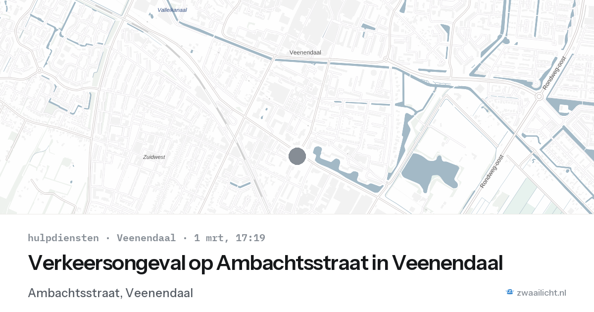 Verkeersongeval op Ambachtsstraat in Veenendaal — 1 mrt 2026