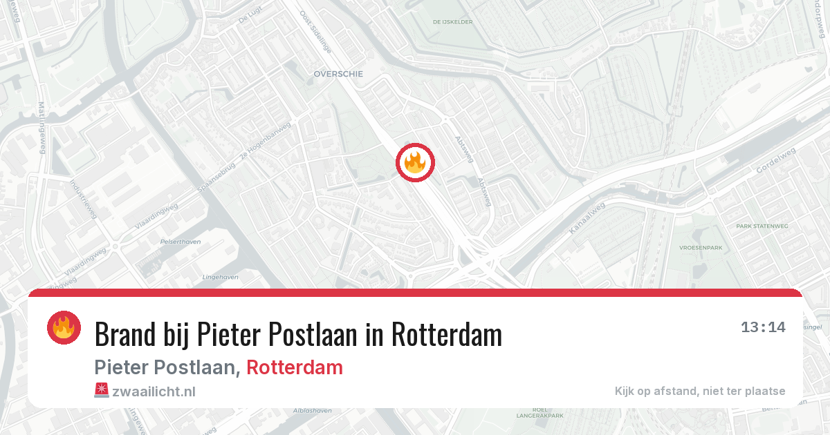 Brand bij Pieter Postlaan in Rotterdam — 21 apr 2026
