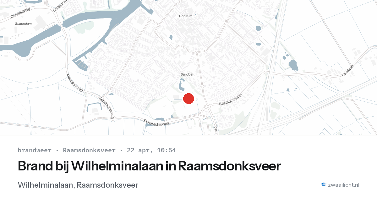 Brand bij Wilhelminalaan in Raamsdonksveer — 22 apr 2026