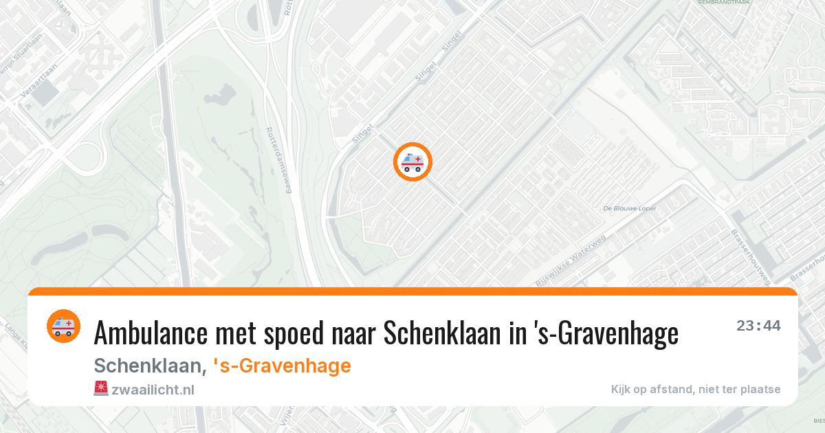 Ambulance met spoed naar Schenklaan in 's-Gravenhage — 16 mei 2026