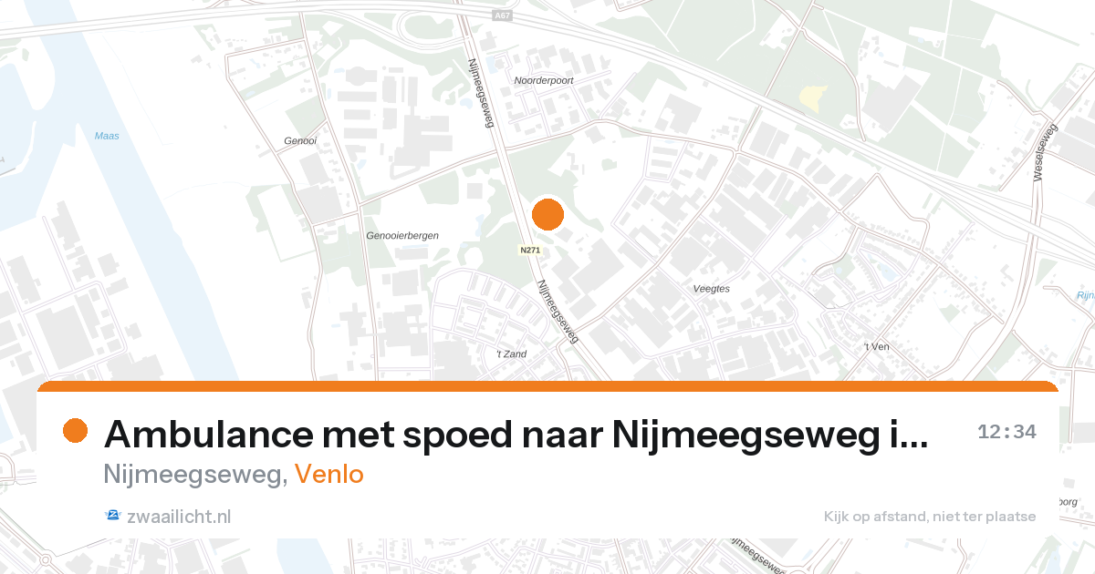 Ambulance met spoed naar Nijmeegseweg in Venlo — 28 aug 2026