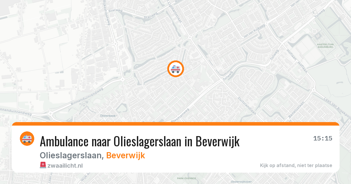 Ambulance naar Olieslagerslaan in Beverwijk — 8 aug 2026