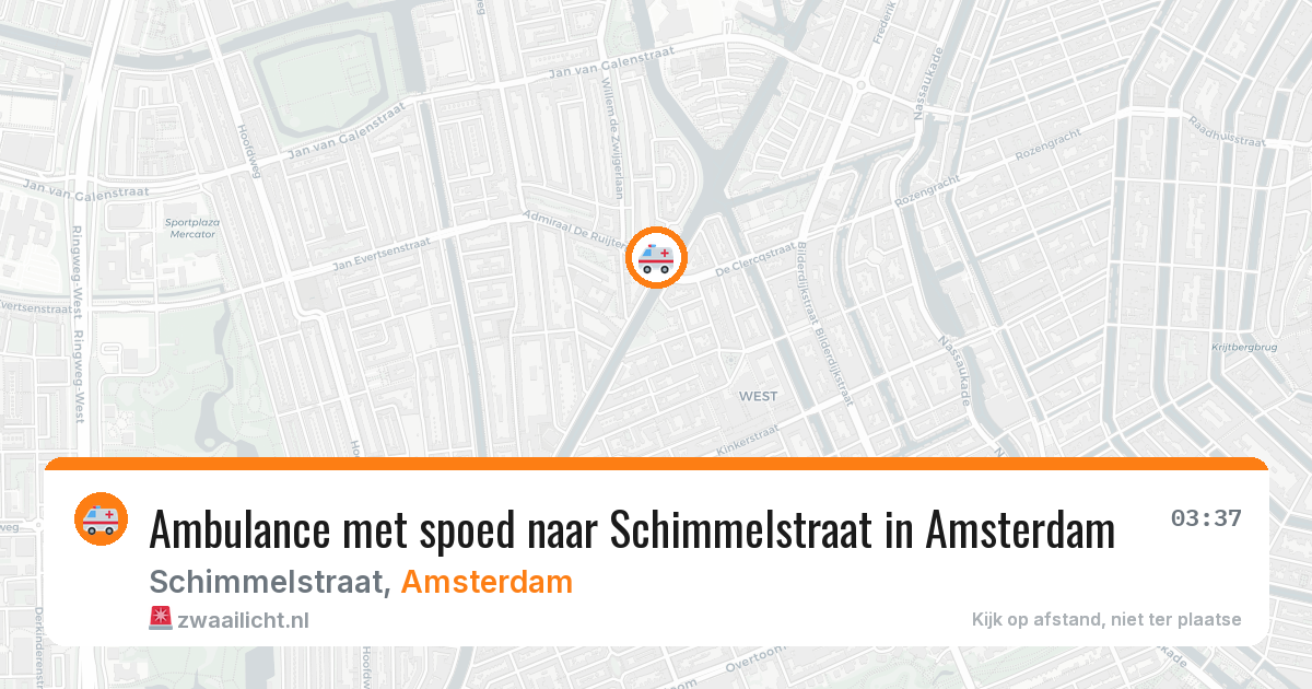 Ambulance met spoed naar Schimmelstraat in Amsterdam — 19 jun 2026