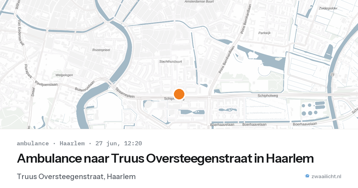 Ambulance naar Truus Oversteegenstraat in Haarlem — 27 jun 2026