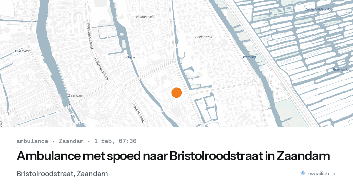 Ambulance met spoed naar Bristolroodstraat in Zaandam — 1 feb 2026