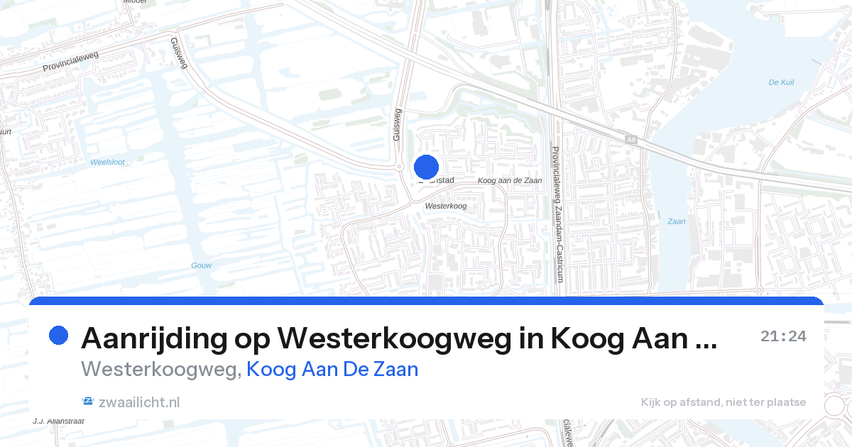 Aanrijding op Westerkoogweg in Koog Aan De Zaan — 26 aug 2026