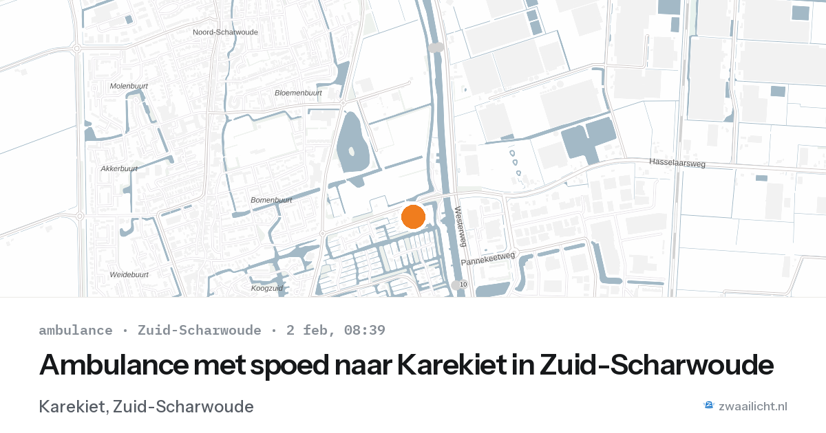 Ambulance met spoed naar Karekiet in Zuid-Scharwoude — 2 feb 2026