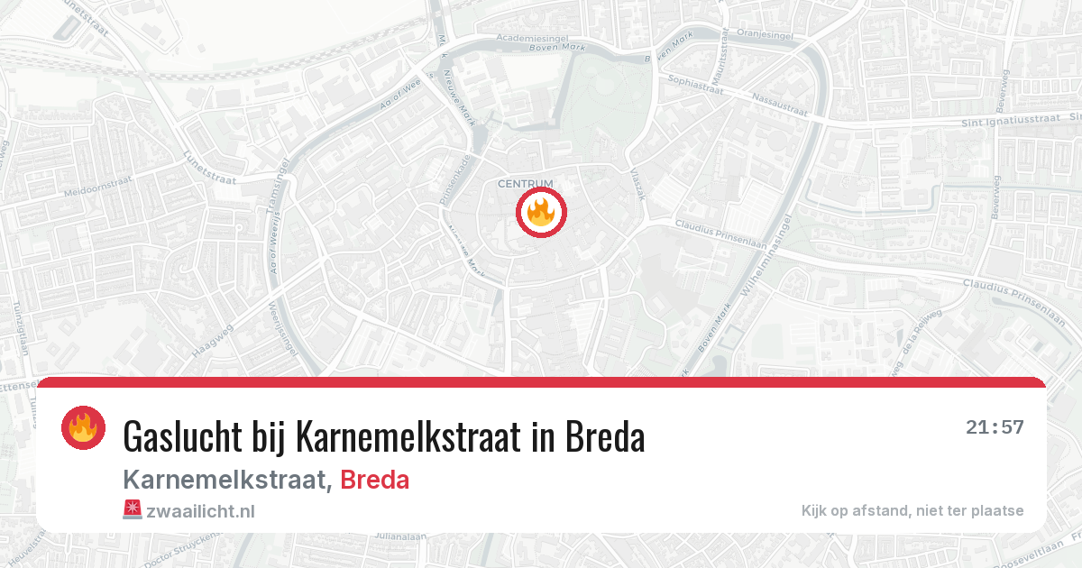 Gaslucht bij Karnemelkstraat in Breda — 9 aug 2026