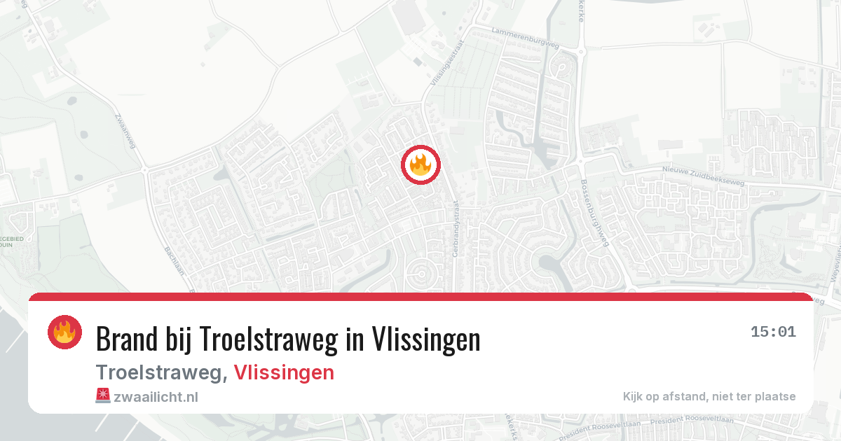 Brand bij Troelstraweg in Vlissingen — 19 jul 2026