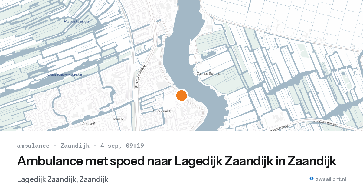 Ambulance met spoed naar Lagedijk Zaandijk in Zaandijk — 4 sep 2026