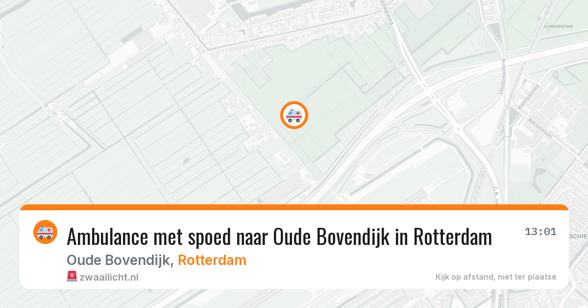 Ambulance met spoed naar Oude Bovendijk in Rotterdam — 18 jun 2026