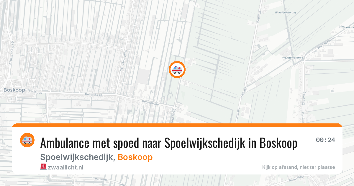 Ambulance met spoed naar Spoelwijkschedijk in Boskoop — 3 jul 2026