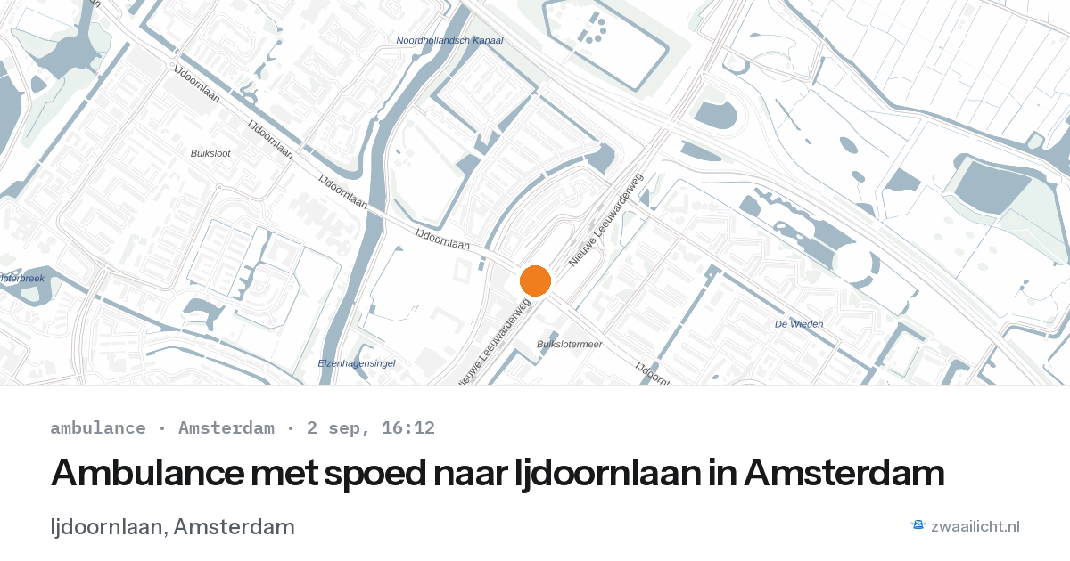Ambulance met spoed naar Ijdoornlaan in Amsterdam — 2 sep 2026