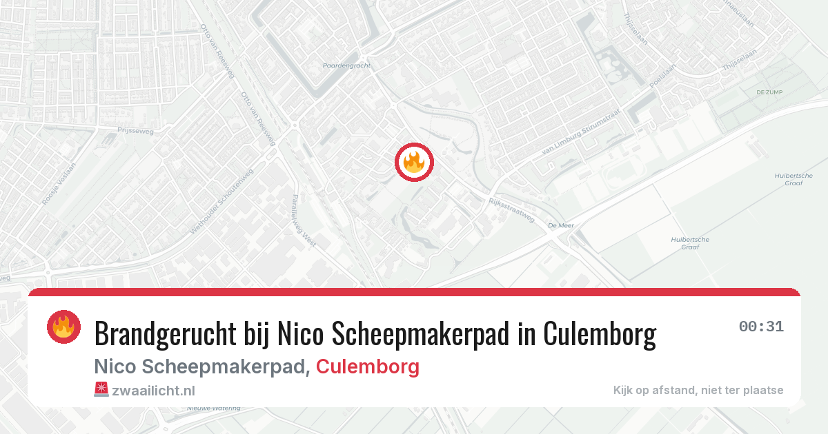 Brandgerucht bij Nico Scheepmakerpad in Culemborg — 19 jun 2026