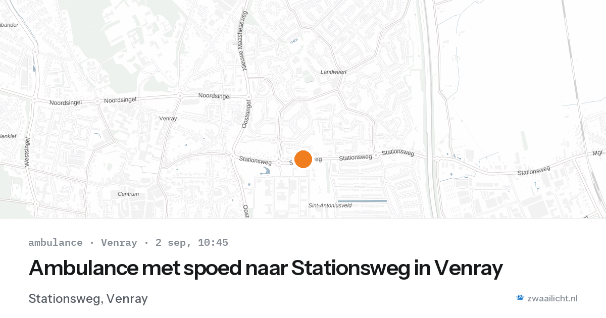 Ambulance met spoed naar Stationsweg in Venray — 2 sep 2026