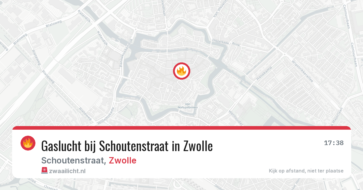 Gaslucht bij Schoutenstraat in Zwolle — 3 jun 2026