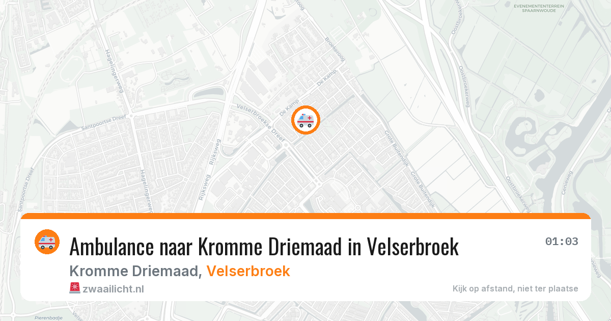 Ambulance naar Kromme Driemaad in Velserbroek — 26 jun 2026
