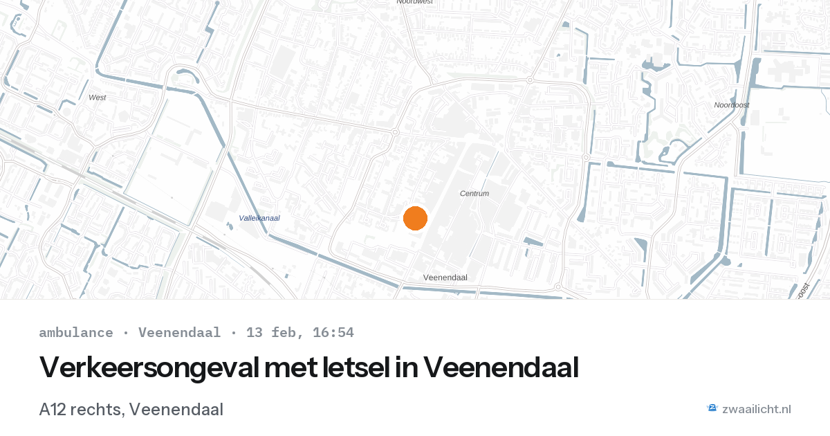Verkeersongeval met letsel in Veenendaal — 13 feb 2026