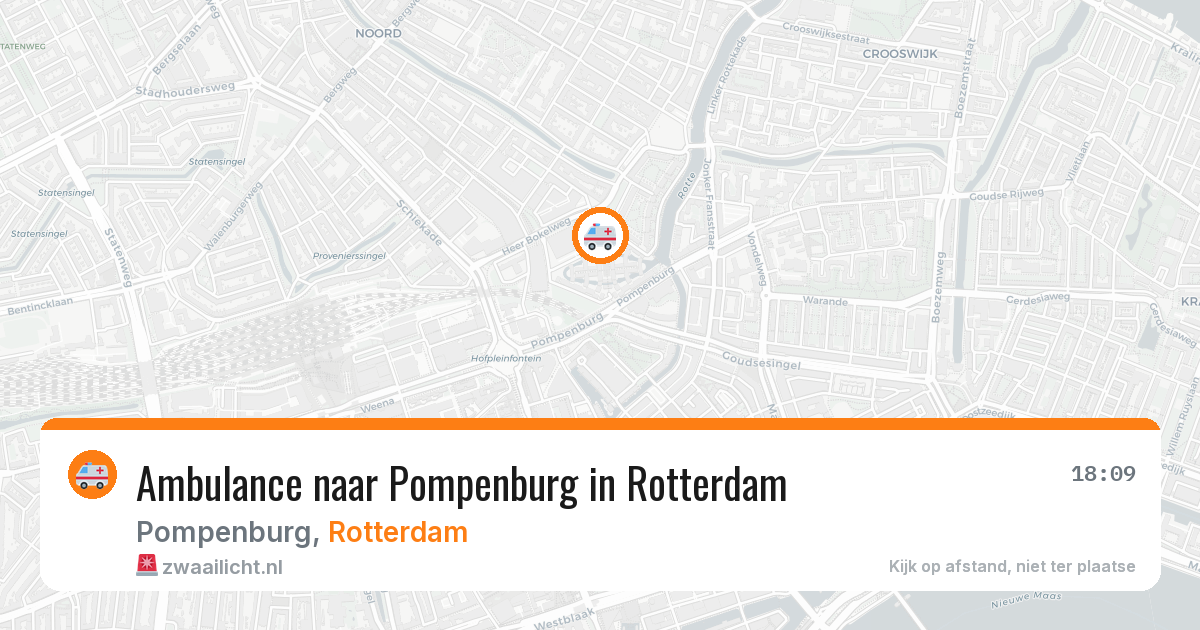Ambulance naar Pompenburg in Rotterdam — 10 aug 2026