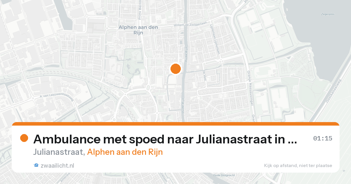 Ambulance met spoed naar Julianastraat in Alphen aan den Rijn — 23 aug 2026