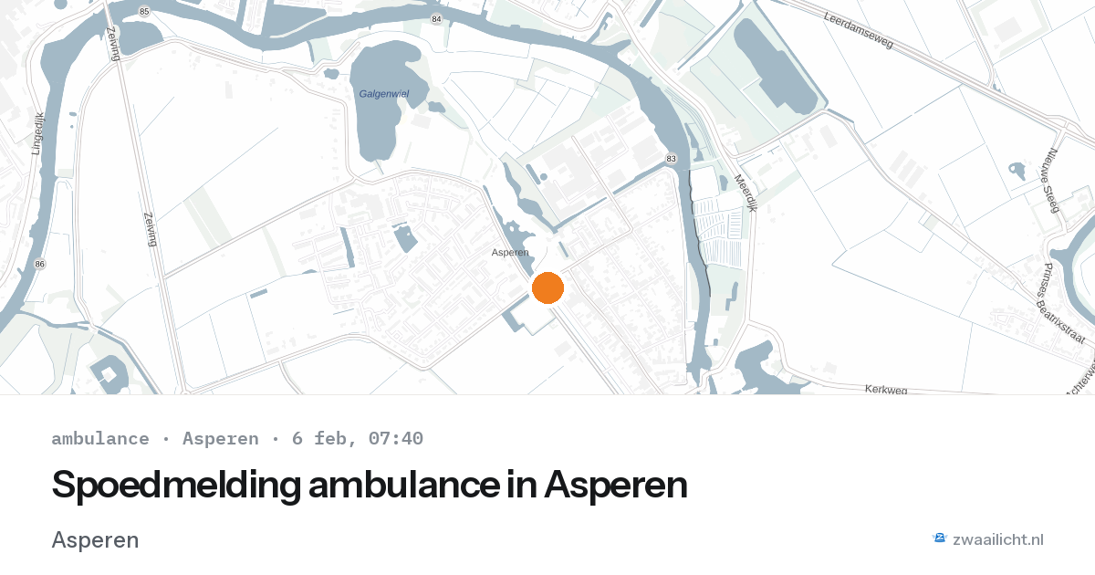 Spoedmelding ambulance in Asperen — 6 feb 2026
