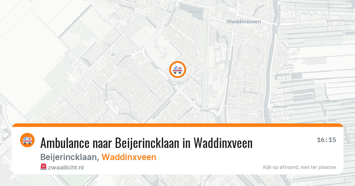 Ambulance naar Beijerincklaan in Waddinxveen — 9 jun 2026