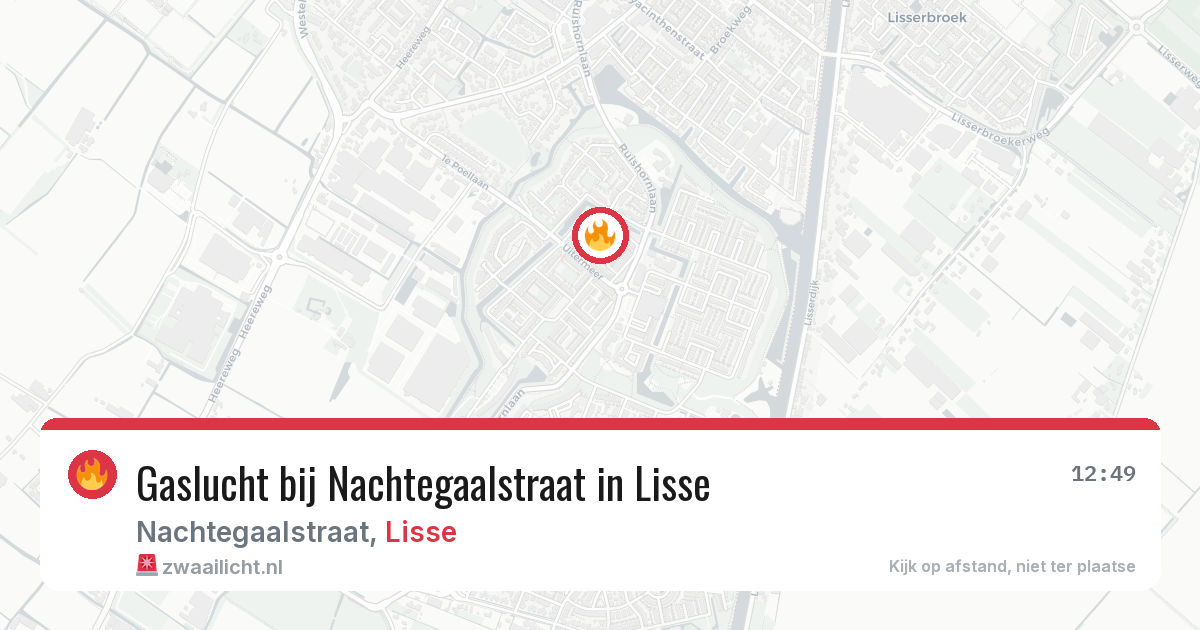 Gaslucht bij Nachtegaalstraat in Lisse — 17 mei 2026