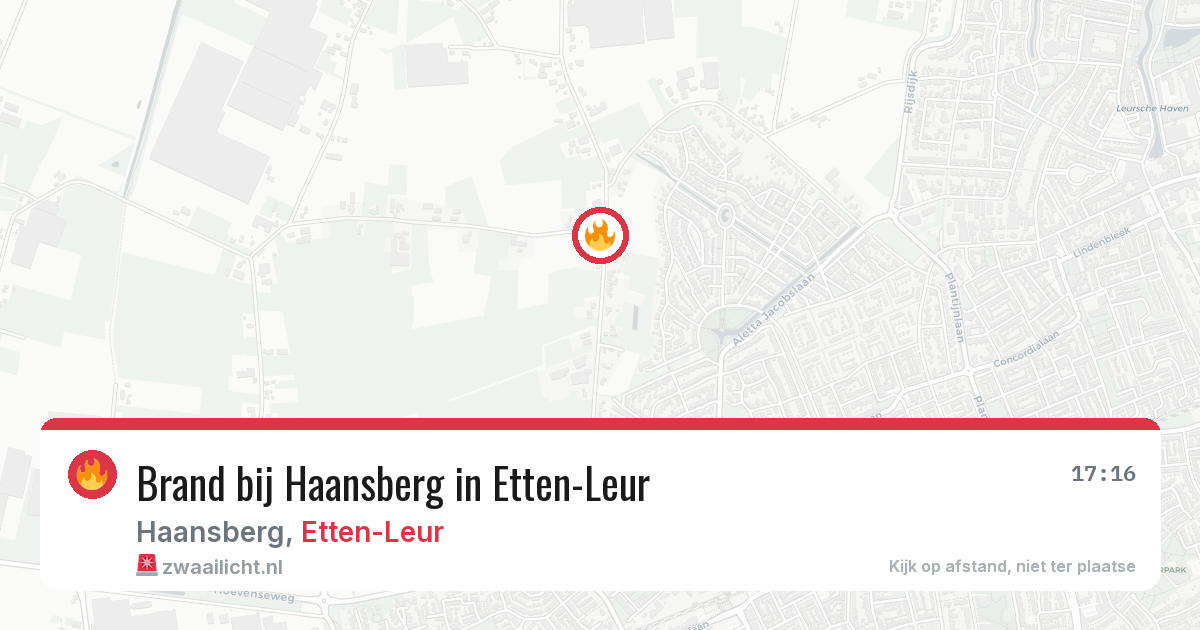 Brand bij Haansberg in Etten-Leur — 21 apr 2026